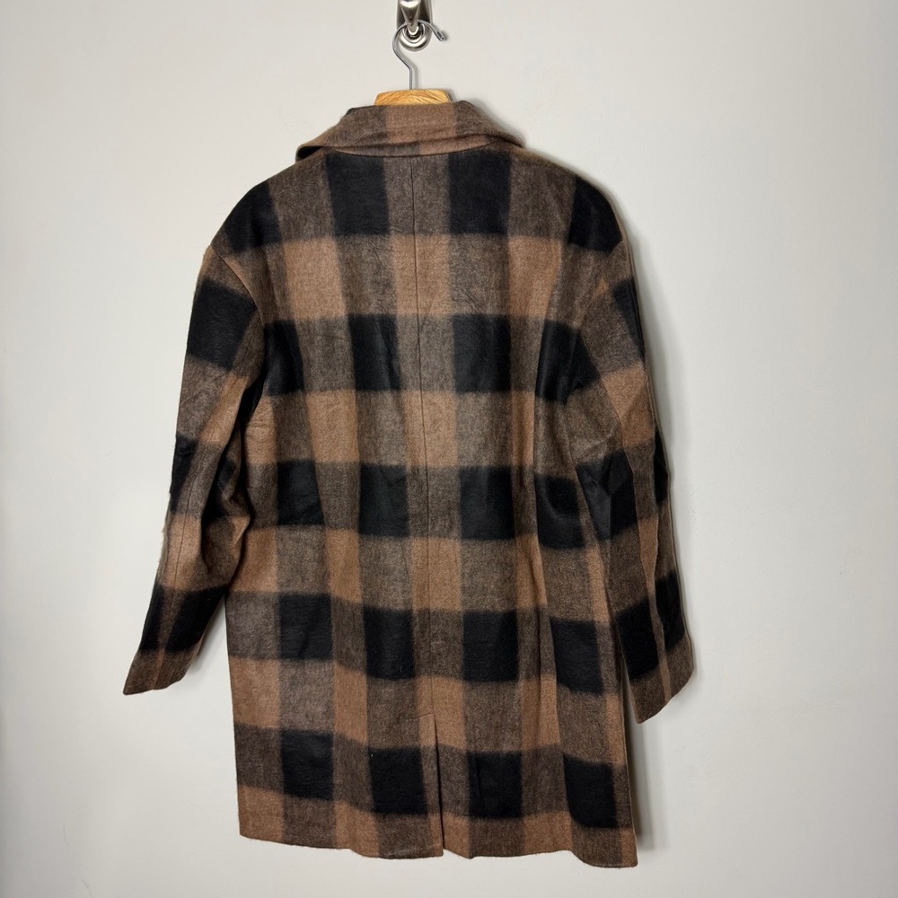 NEW Baltic Born Kirsti Coat Buffalo Check Plaid Brown Black Jacket Large - Picture 10 of 12